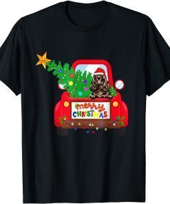 Cocker Spaniel Dog Riding Red Truck Christmas Pajama Classic Shirt