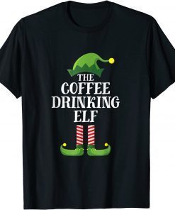 Coffee Drinking Elf Matching Family Group Christmas Party Unisex Shirt