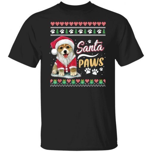 Corgi dog Santa Paws Christmas Gift shirt