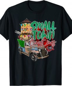 Country Farmer Life Small Town Christmas Red Vintage Truck Classic T-Shirt