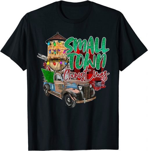 Country Farmer Life Small Town Christmas Red Vintage Truck Classic T-Shirt