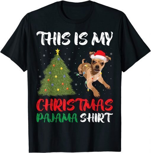 Cute pug Chihuahua mix This is my Christmas pajama costume Gift Shirt