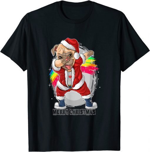 Dabbing Christmas Pug Puppy Dog Rainbow Pugmas Limited Shirt