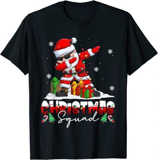 Dabbing Santa Christmas Squad Matching Christmas Pajama Gift Shirt