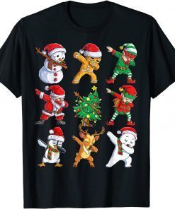 Dabbing Santa Elf Friends Christmas Gift Shirt