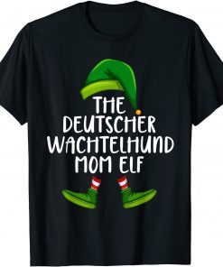 Deutscher Wachtelhund Mom Dog Elf Christmas Pajama T-Shirt