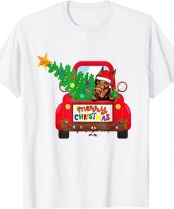 Doberman Dog Riding Red Truck Christmas Pajama Classic Shirt