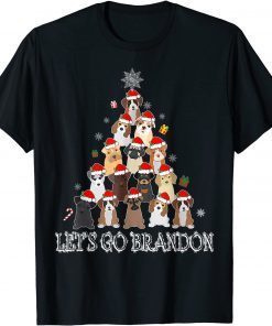 Dog Lover Christmas Tree Let's Go Branson Brandon Meme Classic Shirt