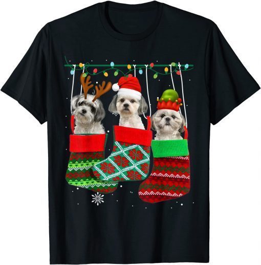 Dog Shih Tzu Christmas Socks Xmas Pajama Pet Puppy Classic Shirt