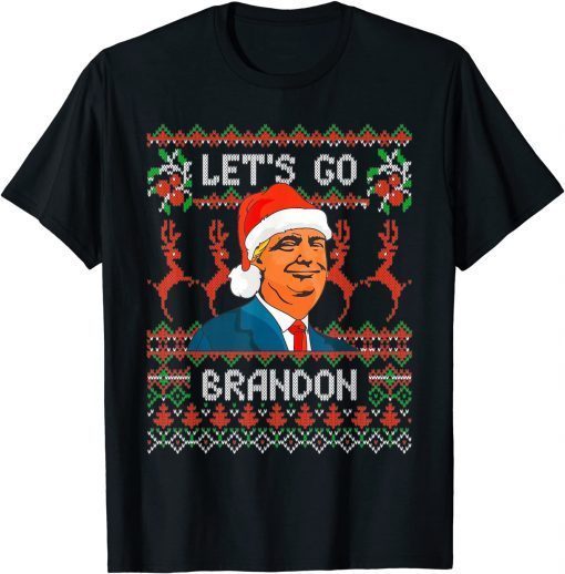 Donald Trump Ugly Christmas Sweater Let's Go Brandon T-Shirt