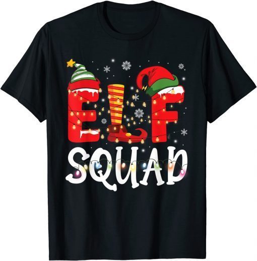 Elf Squad Family Christmas Lights Matching Pajamas Classic Shirt