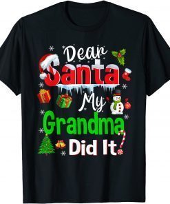 Family Dear Santa My Grandma Did It Christmas Pajama T-Shirt