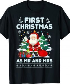 First Christmas As Mr And Mrs Family Matching Xmas Holiday Unisex T-Shirt