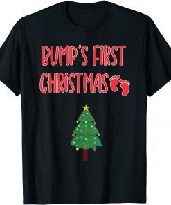 First Christmas Bump Baby Pregnancy Announcement Gift Shirt