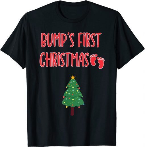 First Christmas Bump Baby Pregnancy Announcement Gift Shirt