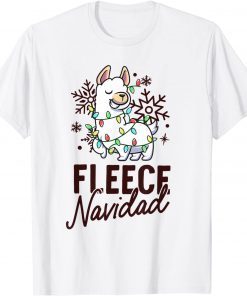 Fleece Feliz Navidad Llama Sheep Pun Spanish Christmas Xmas Unisex Shirt