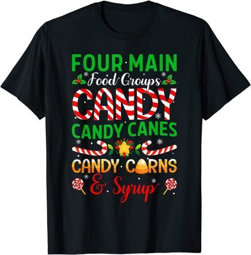 Four Main Food Groups Elf Buddy Christmas Pajama Unisex Shirt