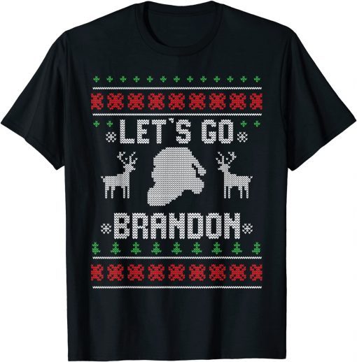 Funny Let's Go Brandon Santa Ugly Christmas Sweater T-Shirt