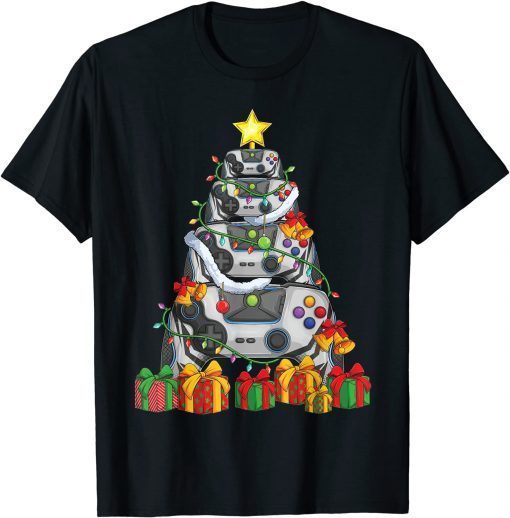 Gamer Christmas Tree Pajamas Video Games Xmas 2021 Shirt