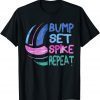 Girls Volleyball Bump Set Spike Repeat Blue Purple Teen 2021 Shirt
