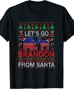 Go Brandon Let's Go 2024 Meme Biden Ugly Christmas Sweater Gift T-Shirt