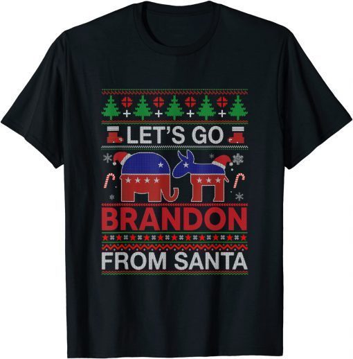 Go Brandon Let's Go 2024 Meme Biden Ugly Christmas Sweater Gift T-Shirt