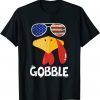 Gobble Turkey Thanksgiving Biden flag USA Unisex Shirt