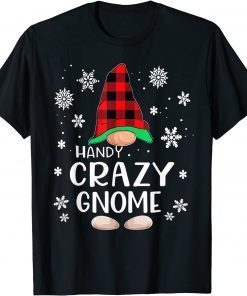 Handy Gnome Buffalo Plaid Matching Family Christmas T-Shirt