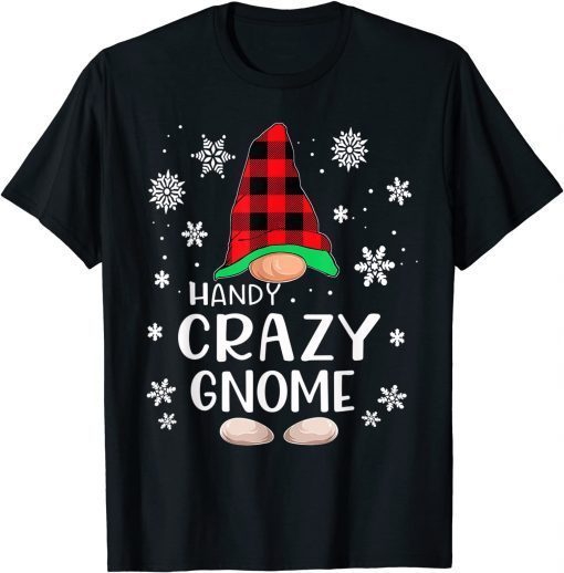 Handy Gnome Buffalo Plaid Matching Family Christmas T-Shirt