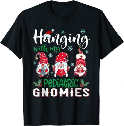 Hanging With My Pediatric Gnomies Nurse Christmas Santa Hat Classic Shirt