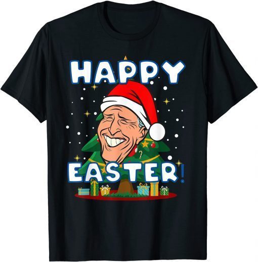 Happy Easter Joe Biden Santa Confused Christmas Day T-Shirt