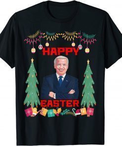 Happy Easter Joe Biden Santa Confused Ugly Christmas Limited Shirt