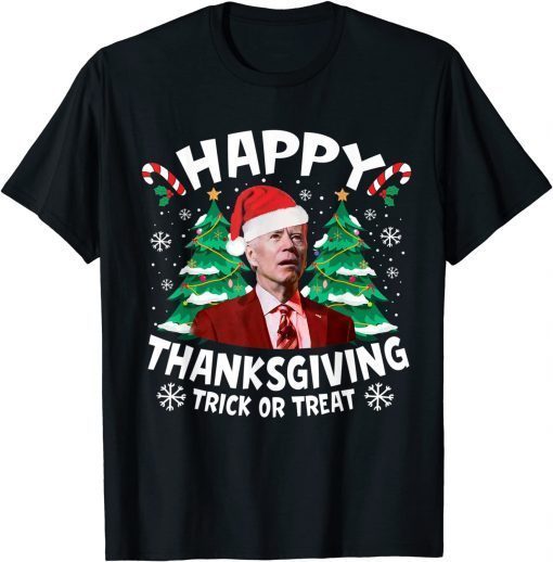 Happy Thanksgiving Joe Biden Santa Christmas Unisex Shirt