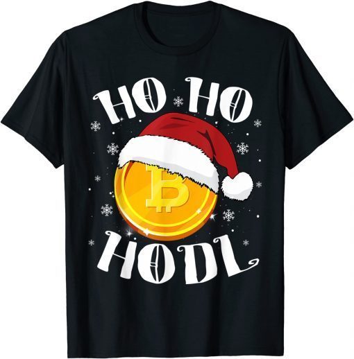 Ho Ho Hodl Crypto Bitcoin Santa Hat Cryptocurrency Gift Shirt