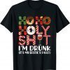 Ho Ho Holy Shit I'm Drunk Wine Christmas Drinking Classic Shirt