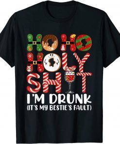 Ho Ho Holy Shit I'm Drunk Wine Christmas Drinking Classic Shirt