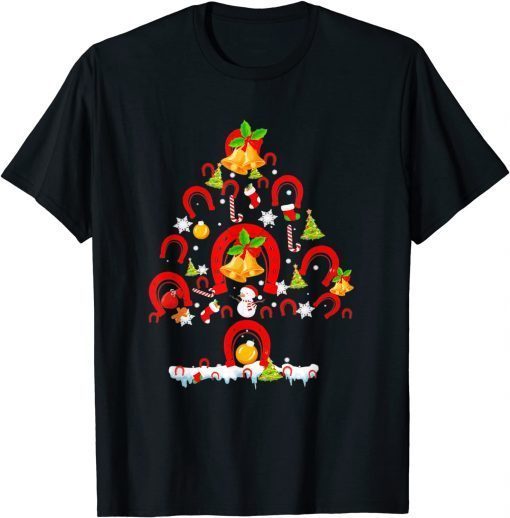 Horseshoes Pine Tree Merry Christmas Classic Shirt