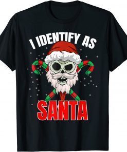 I Identify As Santa Skull Christmas Pajamas For Dad Classic Shirt