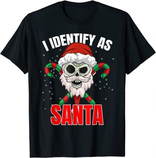 I Identify As Santa Skull Christmas Pajamas For Dad Classic Shirt