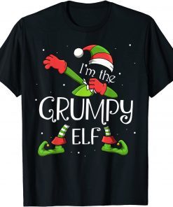 I'm The Grumpy Elf Dabbing Santa Claus Xmas For Family Unisex Shirt