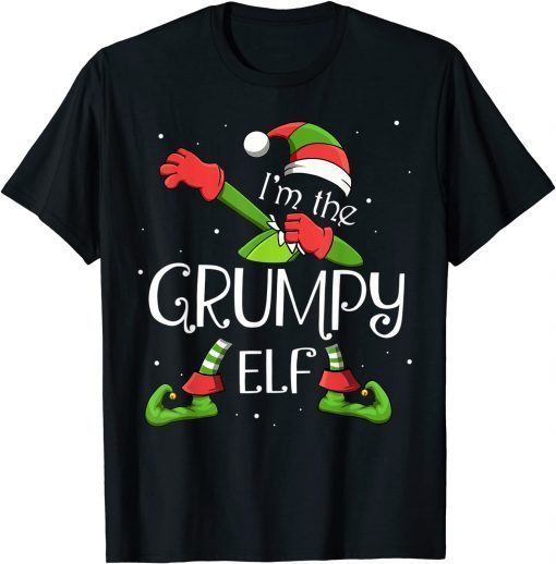 I'm The Grumpy Elf Dabbing Santa Claus Xmas For Family Unisex Shirt