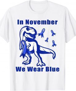 In November We Wear Blue T-Rex Toddler Diabetes Awareness T-Shirt