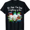 It's Fine I'm Fine Everything Is Fine Gnome Christmas Lights Classic T-Shirt