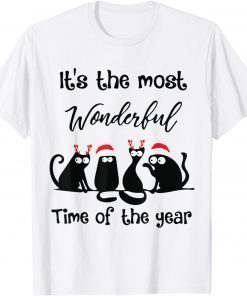 It's The Most Wonderful Time Of The Year Santa Cat Chirstmas Classic Shirt