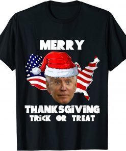 Joe Biden Merry Thanksgiving USA Flag Anti Liberal Gift Shirt
