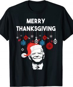 Joe Biden Santa Xmas Hat Merry Thanksgiving Christmas Gift Shirt