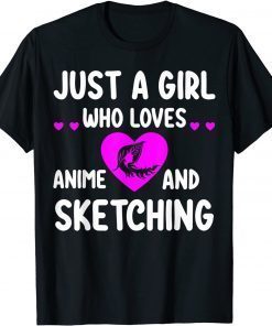 Just A Girl Who Loves Anime And Sketching Classic T-Shirt