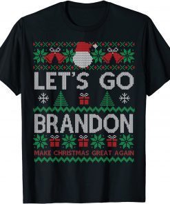 LETS GO BRANDON Ugly Christmas Sweater Party Trump Gift Shirt