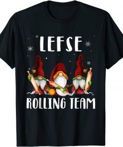 Lefse Rolling Team Gnomes Christmas Xmas Plaid T-Shirt
