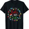 Let's Get Lit Christmas Drinking Lights Santa Matching Classic Shirt